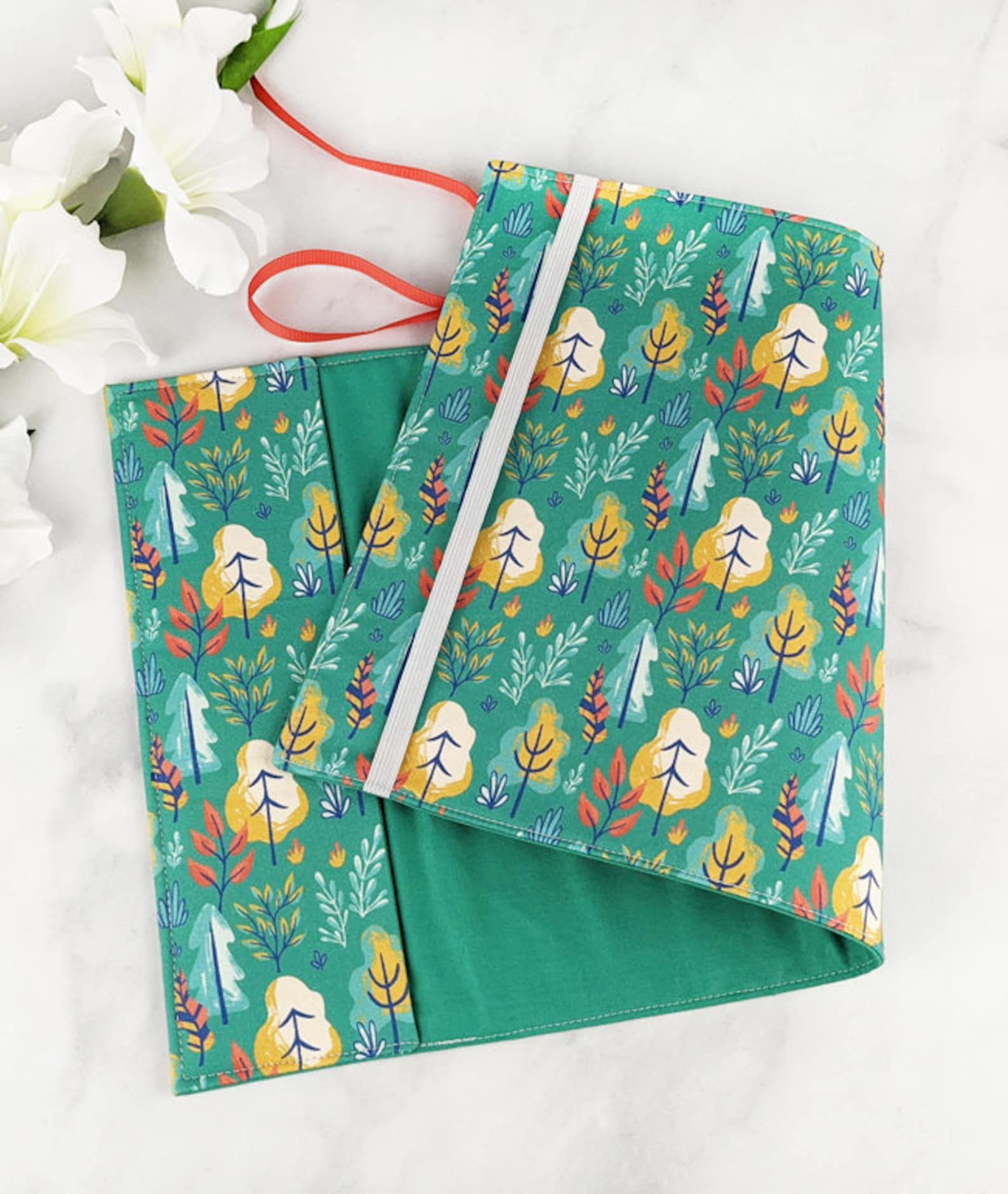 Adjustable Book Cover Fabric Book Cover Trees Book Cover Etsy