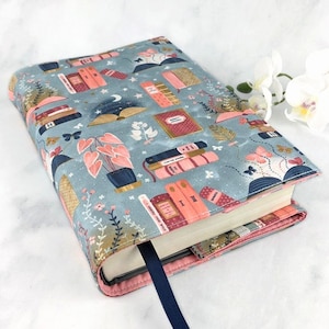 Adjustable book cover Fabric book cover Adjustable book jacket Fabric book sleeve Celestial book jacket Magical books image 4