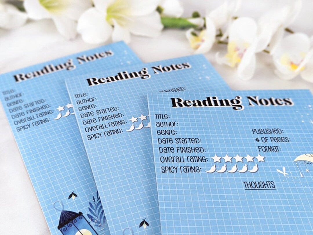 Reading Notes Notepad Book Review Notepad Reading Journal Sheets Gift