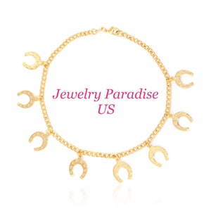 14k Gold Filled Horseshoe Charm Bracelet: Lucky Protection Jewelry