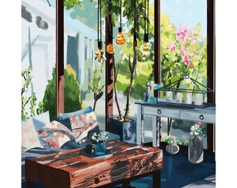 Spring and Summer Serenity Living Room / 11x17 inches wall decor for Cozy Room