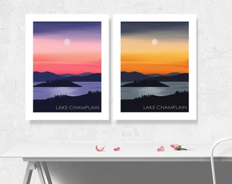 Lake Champlain - Burlington Vermont Art Print  / 5x7 or 8x10 or 11x14 Handmade Print with Border / Close Up Wave Art-piece