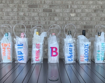 Personalized Wine Tote Ice Bags