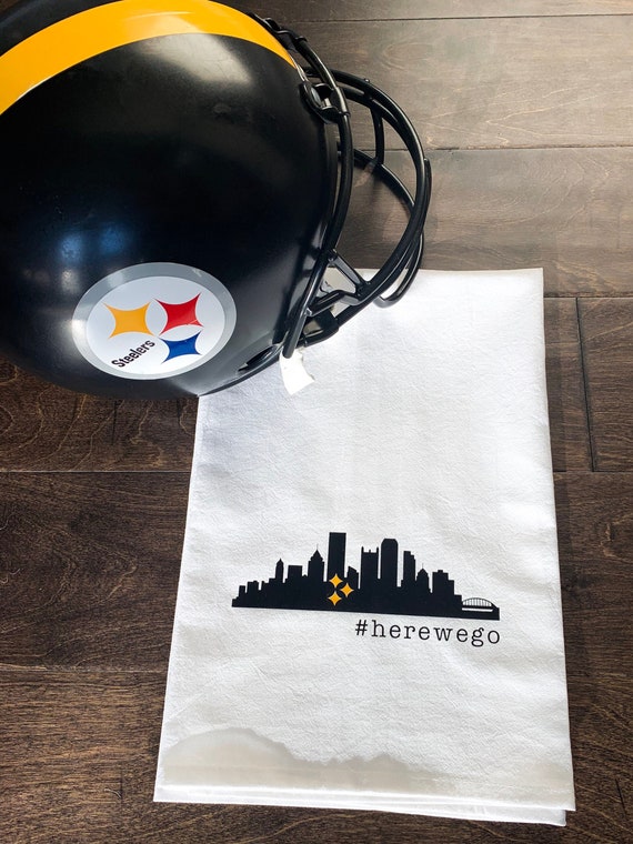 City of Pittsburgh Skyline Tea Towel | Gift for Steelers Fan | Team Inspired Tea Towel | Custom City Decor