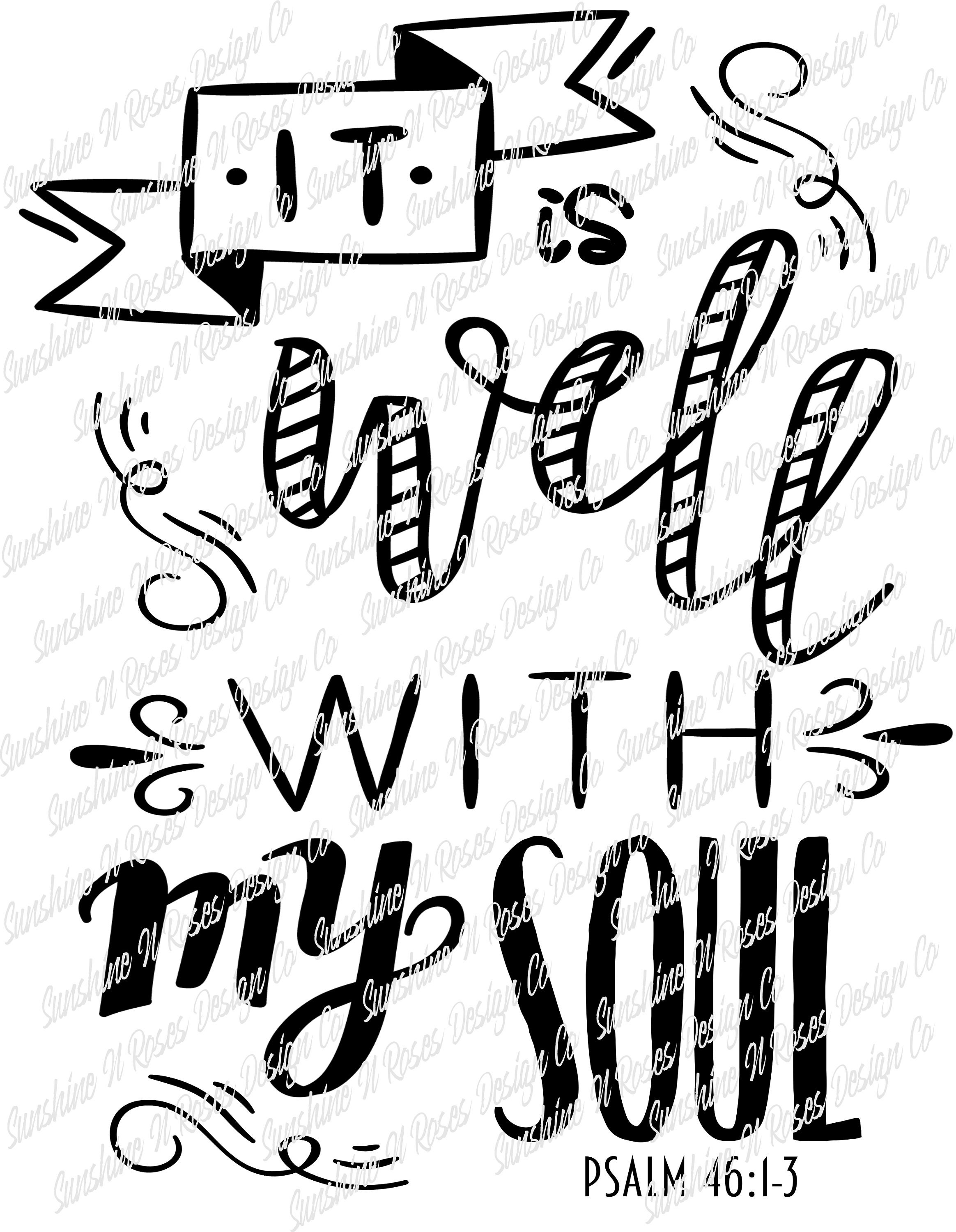 It Is Well With My soul Printable Art T shirt Design PNG | Etsy