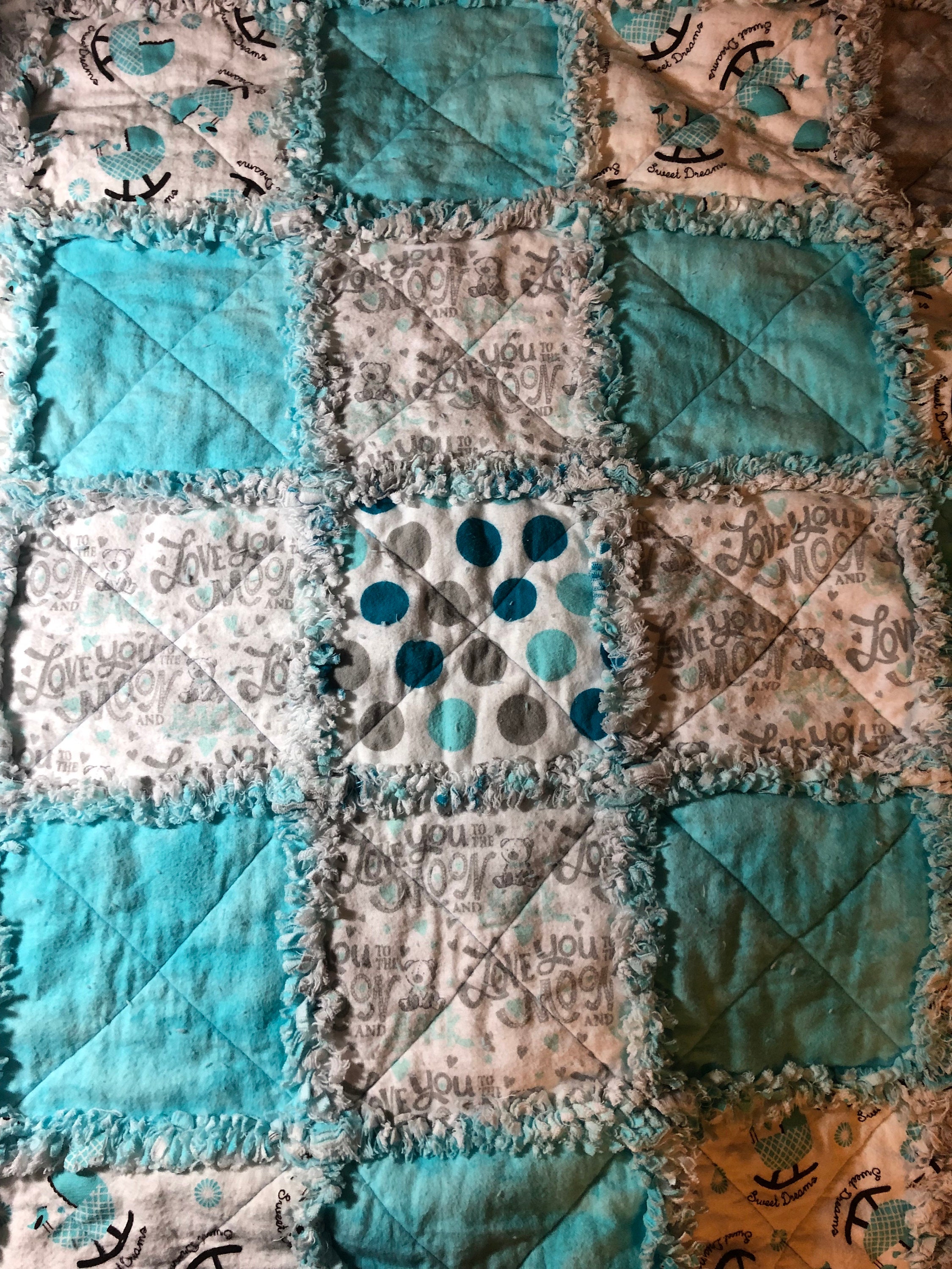 Baby Boy Rag Quilt Etsy