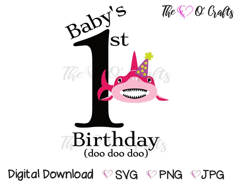 Download Clip Art Art Collectibles Baby Shark 1st Birthday Svg Baby S First Birthday Svg Baby Shark Png Jpg Birthday Onesie Cut File