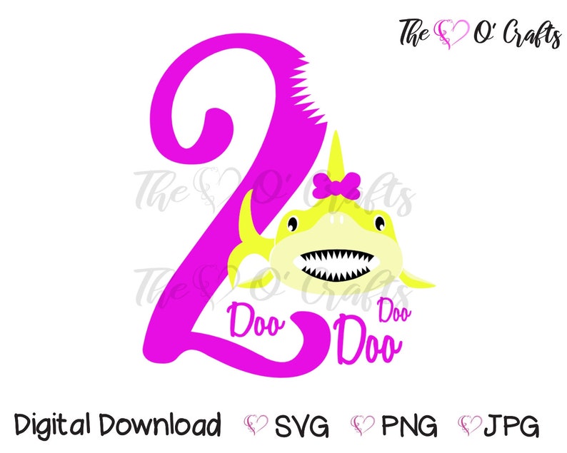 Download Baby Shark Second Birthday SVG Girl Shark Birthday Shark ...