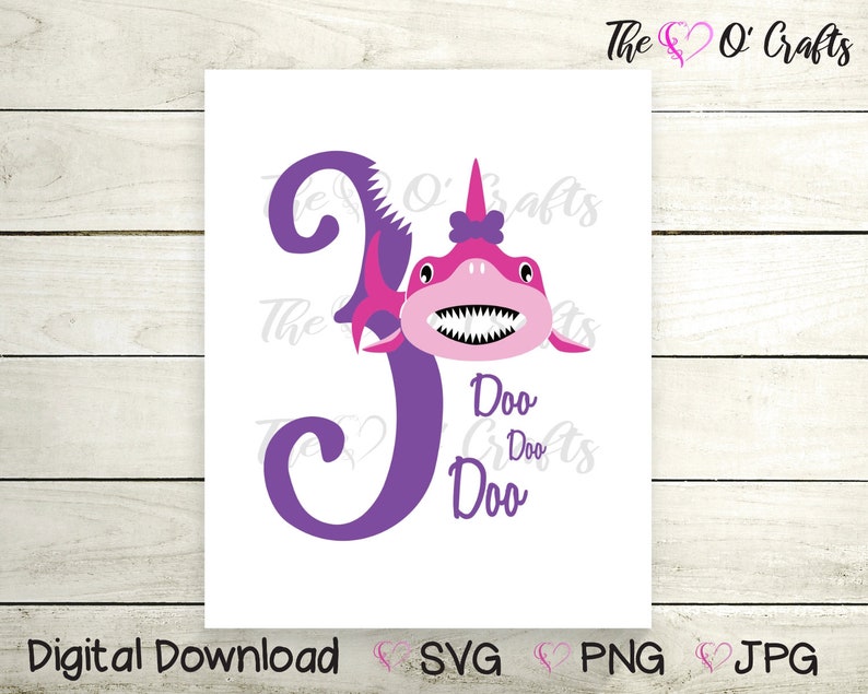 Download Baby Shark 3rd Birthday SVG Girl Shark Birthday Shark | Etsy