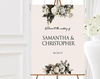 Wedding Welcome Sign, Winter Wedding Sign, Wedding Signage, Custom Welcome Sign, Personalized Sign, Large Wedding Sign, Digital Download