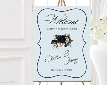 Wedding Welcome Sign, Unplugged Ceromony, Wedding Signage, Unplugged Wedding Sign, Custom Welcome Sign, Personalized Sign, Digital Download