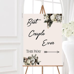 Direction Signs, Wedding Signage, Custom Direction Sign, Directional Signs, Wedding Arrow Sign, Winter Wedding Sign, Reception Signs image 3