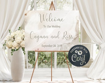 Wedding Welcome Sign | Wedding Welcom Sign Template | Personalized Wedding Sign
