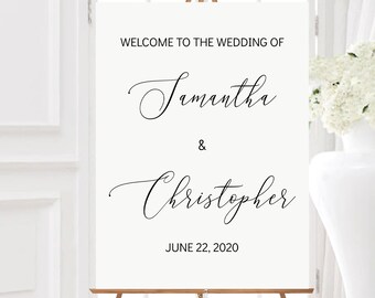 Wedding Welcome Sign | Wedding Sign | Editable Template | Black & White Sign | Wedding Welcome Sign Template | Digital Download