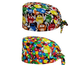 Womens Scrub Hat,Mens Surgical Cap,Cute Scrub Hat,Chocolates Scrub Hat,Cute Scrub Cap,Chocolates Scrub Cap,Funny Surgical Cap Buttons