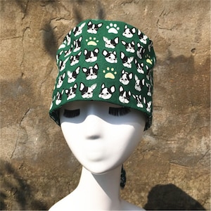 Chapeau chirurgical pour chiens, boutons de casquette chirurgicale, casquette chirurgicale mignonne, casquette chirurgicale d’empreinte de patte, chapeau de gommage pour chiens, casquette de gommage de dentiste, casquette chirurgicale pour chiot verte