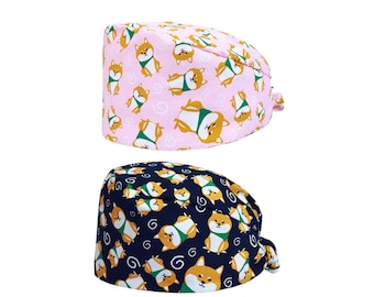 Shiba Inu Surgical Cap,Shibainu Scrub Hat,Dog Scrub Cap,Dog Surgical Hat,Puppy Surgical Hat,Dog Medical Hat,Shiba Inu Scrub Cap,Nurse Hat