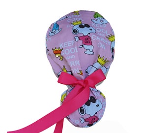 Anime Ponytail Hat,Cartoon Ponytail Cap,Puppy Ponytail Hat,Dog Ponytail Cap,Cute Ponytail Scrub Hat,Dog Ponytail Hat,Womens Ponytail Cap