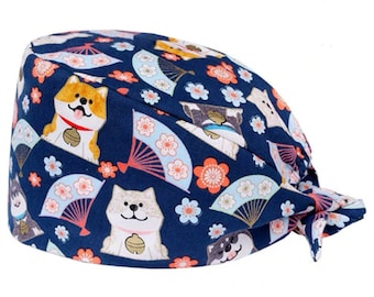 3 Colors Shiba Scrub Cap,Dog Scrub Hat,Dog Surgical Hat,Puppy Surgical Hat,Dog Medical Hat,Shiba Inu Scrub Cap,Shiba Surgical Cap Womens