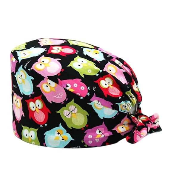 Owl Scrub Hat Etsy