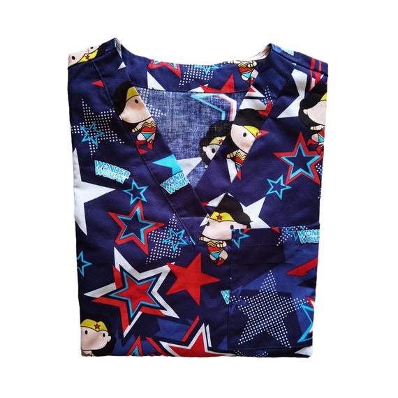 Anime Scrub Top cool Scrub Top wonder Woman Scrub Top cartoon