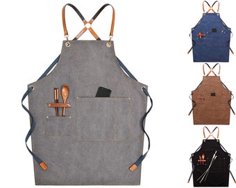 Canvas Apron,Cross Back Apron,Work Apron,Kitchen Apron,Cooking Apron,Chef Apron,Artist Apron,Florist Apron,Barista Apron,Gardening Apron