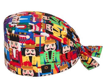 Nutcracker Scrub Hat,Womens Scrub Cap,Fantastic Surgical Hat,Scrub Cap Buttons,Nurse Surgical Hat,Fantasy Scrub Cap,Nutcracker Scrub Cap