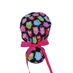 Cute Ponytail Hat,,Woman Ponytail Scrub Hat,Owl Ponytail Hat,Cute Ponytail Cap,Owl Ponytail Cap,Nurse Ponytail Cap,Womens Ponytail Cap