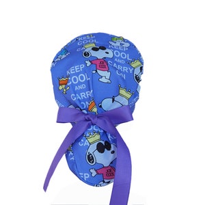 Dog Ponytail Hat,Anime Ponytail Cap,Cartoon Ponytail Hat,Puppy Ponytail Cap,Dog Ponytail Cap,Ponytail Hat for Nurse,Cute Ponytail Cap