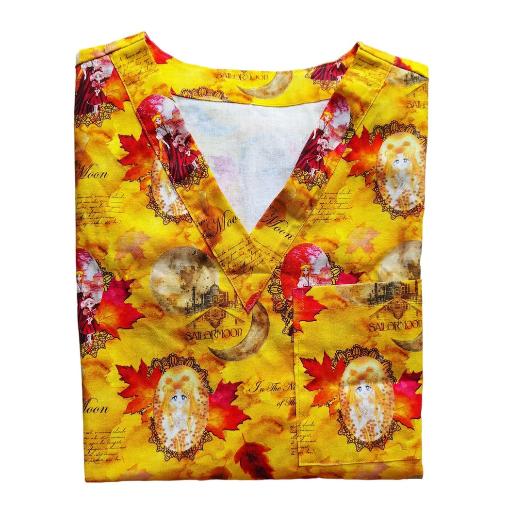 Sailor Moon Scrub Top,cartoon Scrub Top,cute Scrub Top,anime Scrub Top,japanese Scrub Top,women