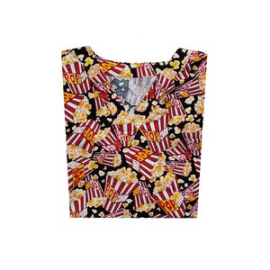 Popcorns Scrub Top,Funny Scrub Top,Fun Scrub Top,Man Scrub Top,Woman Scrub Top,Men Scrub Top,Scrub Top for Doctor,Scrub Top for Vet