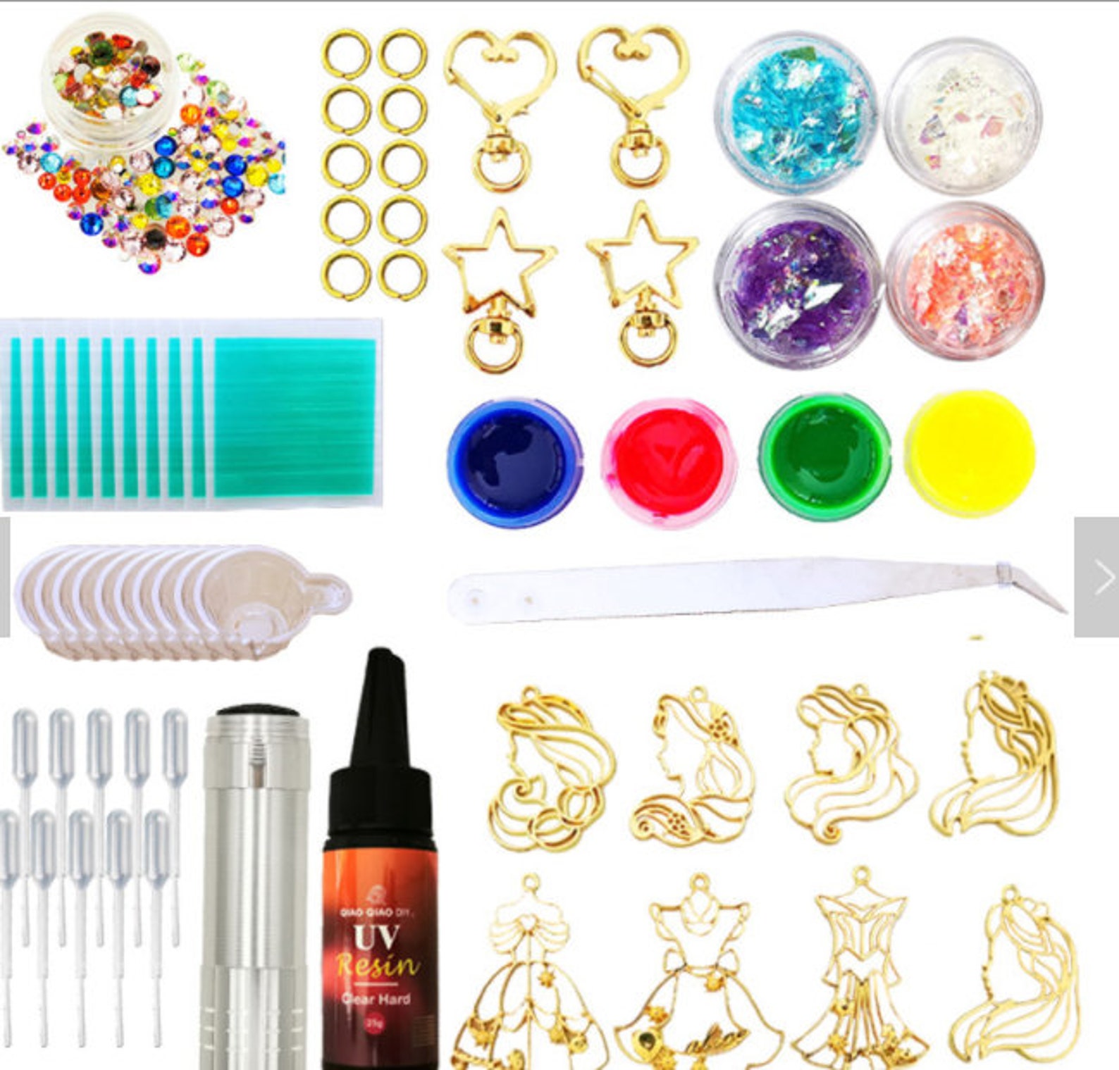 DIY Jewelry Casting Kit Princess Bezel Metal Frame Keychain Etsy