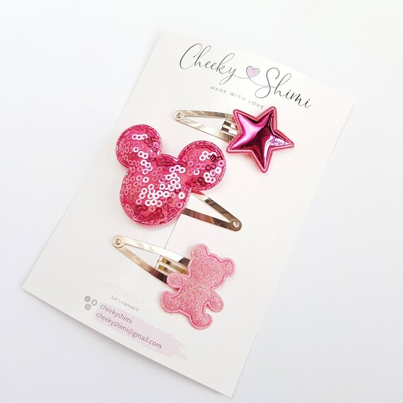 Children Baby Girls Hair Slides Pin Snap Clips Heart Butterfly Teardrop