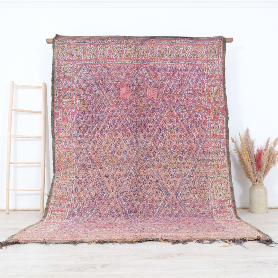 Vintage Moroccan Rug 6x9 FT Beni Mguild Purple Rug Antique Etsy