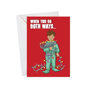 Both Ways Chrismukkah Card, Christmas Card, Jewish Christmas Card, Interfaith Card, Merry Christmas, Funny Christmas Card