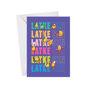 Latke Season Hanukkah Card, Funny Hanukkah Card, Cute Hanukkah Card, Jewish Holiday Card, Jewish Greeting Card