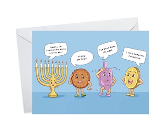 Hilarious Hanukkah Card, Hanukkah Cartoon Card, Latke Card, Happy Hanukkah Card, Jewish Holiday Card, Jewish Greeting Card, Funny Card