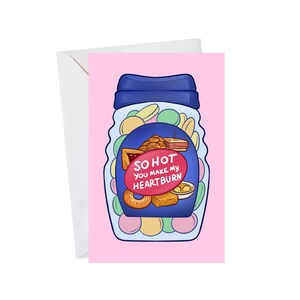 Jolie carte je t'aime, joyeuse Saint-Valentin, carte Je t'aime, carte de voeux juive, jolie carte amour, brûlures d'estomac, carte drôle de Saint-Valentin