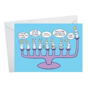 Funny Hanukkah Card, Pandemic Card, Happy Chanukah Cards, Jewish Holiday Card, Jewish Greeting Card, Hanukkah Gift, Menorah, Candles image 1