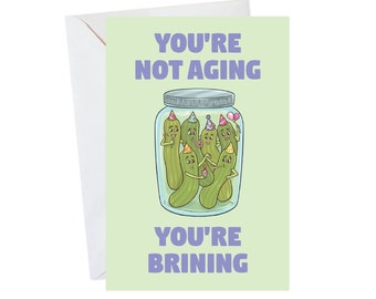 Funny Birthday Card, Funny Jewish Card, Pickle Lover, Happy Birthday Card, Jewish Humor Card, Cute Birthday Card, Jewish Food