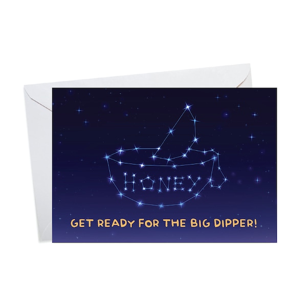 Rosh Hashanah Card, Funny Rosh Hashanah Card, Cute Jewish Card, Shana Tova, Apples and Honey, Jewish New Year Card, Big Dipper