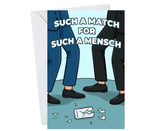 Gay Jewish Wedding Card, Gay Wedding Card, LGBTQ Card, Cute Jewish Card, Jewish Newlywed Card, Mazel Tov Card, Congratulations Card