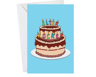 Jewish Birthday Card, Funny Jewish Card, Alter Kocker, Happy Birthday Card, Jewish Humor Card, Cute Birthday Card