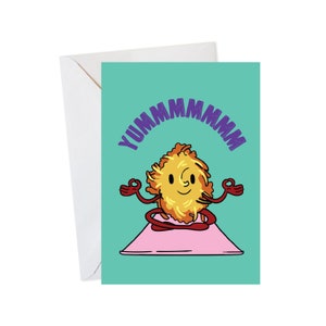 Yum Latke Hanukkah Card, Yoga Card, Funny Hanukkah Card, Happy Hanukkah Card, Jewish Holiday Card, Jewish Greeting Card