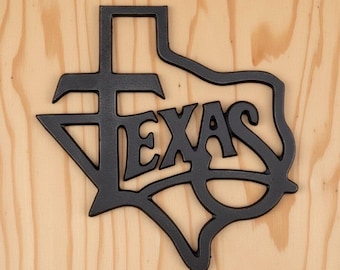 Extra Großer Texas Gusseisen Untersetzer 11x30 | Schweres 4-Pfund-Texas State Hot Pad | Rustikale Ranch Bauernhaus Dekor | Lone Star State Kitchen Akzent