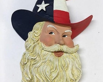 Texas Christmas Ornament - Cowboy Texas Hat Santa