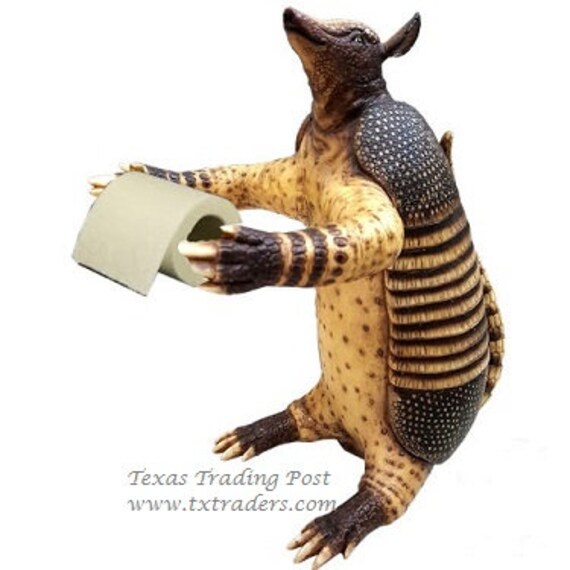 Armadillo Toilet Paper Holder For Your Texas Bathroom Decor Etsy