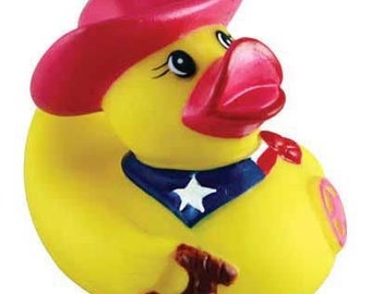 Texas Cowgirl Rubber Ducky - Perfect for Bath Time