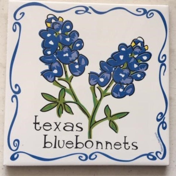 Ceramic Texas Bluebonnet Trivet