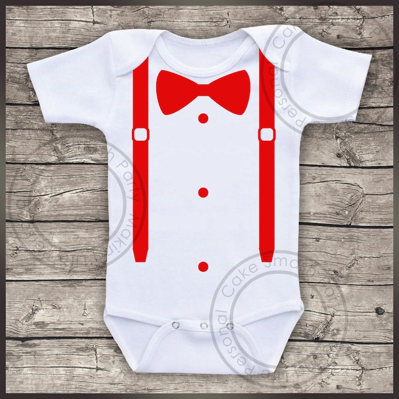 Bodysuit Braces /& Bow Tie Boys Baby Grow Bodysuit Vest